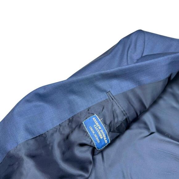 VTG Jack Victor Blue Wool Two Piece Suit 43R Jacket 37R Pants Made inCanada Work - Picture 4 of 15